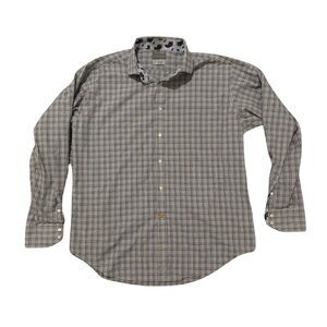 Thomas Dean Men's Plaid Shirt - Brown, Blue, and White
